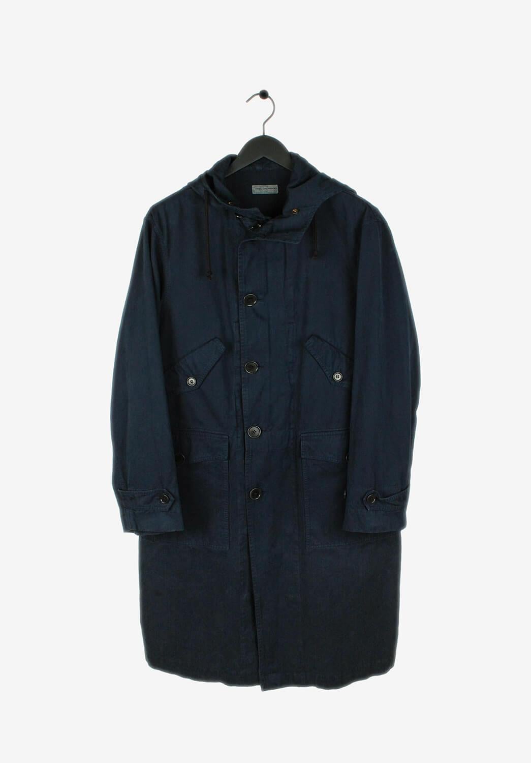 Item for sale is 100% genuine Dries Van Noten Parka
Color: Navy
(An actual color may a bit vary due to individual computer screen interpretation)
Material: 100% cotton
Tag size: L (runs L/XL)
This coat is great quality item. Rate 9 of 10, excellent