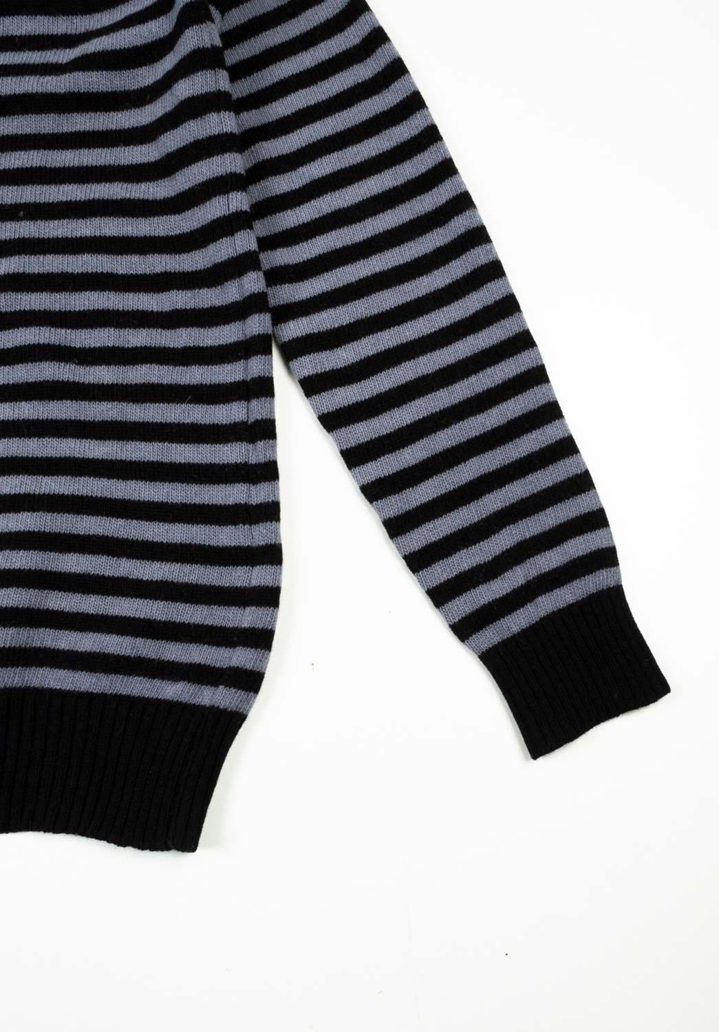 Men's Dries Van Noten Turtle Neck Men Striped Sweater Size XL, S579 For Sale