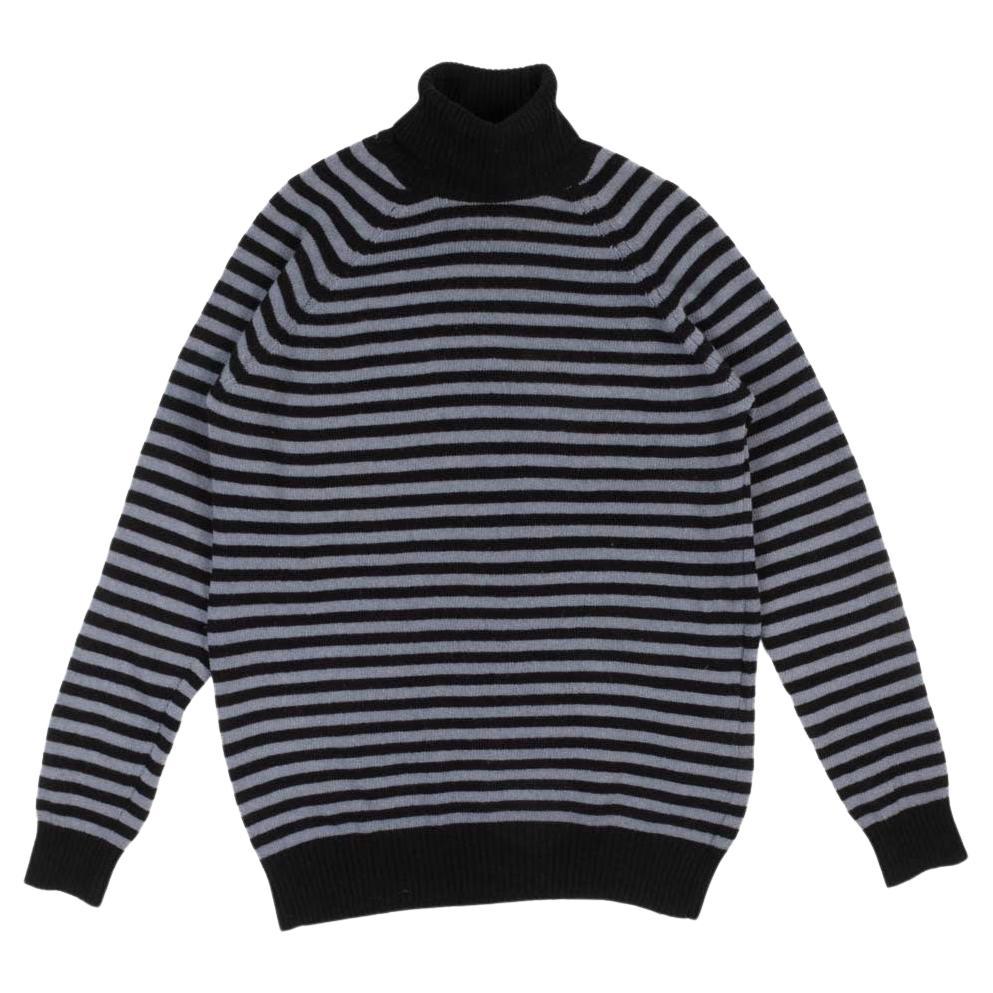 Dries Van Noten Turtle Neck Men Striped Sweater Size XL, S579 For Sale