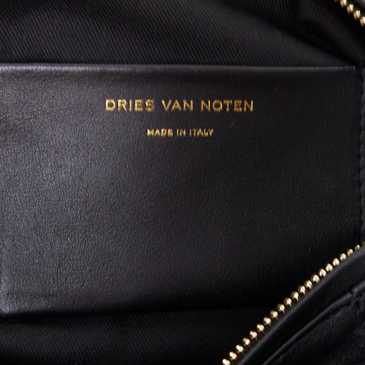 DRIES VAN NOTEN Twisted Handle black soft leather top handle bag For Sale 5
