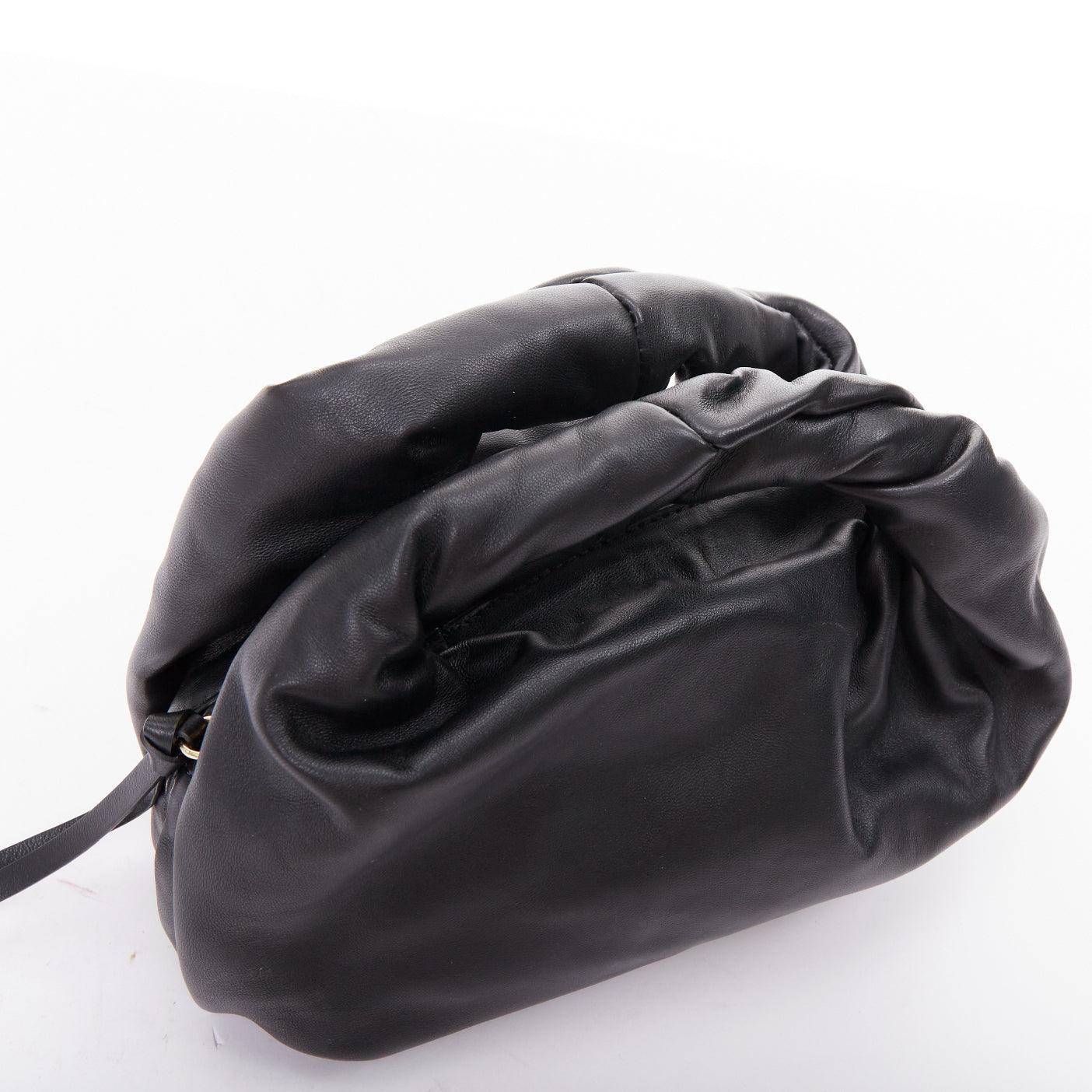 DRIES VAN NOTEN Twisted Handle black soft leather top handle bag For Sale 2