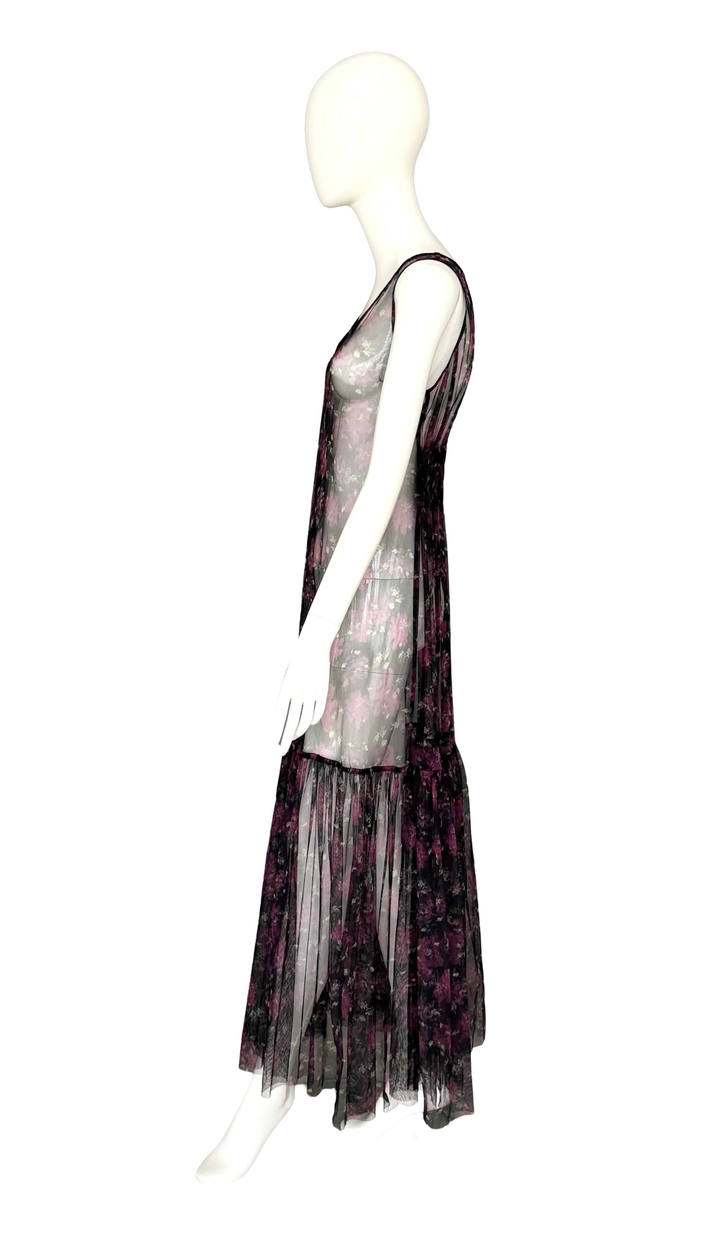 Dries van Noten Vintage 90s Two Piece Dress Set Mesh Overlay & Bias Cut Slip 12