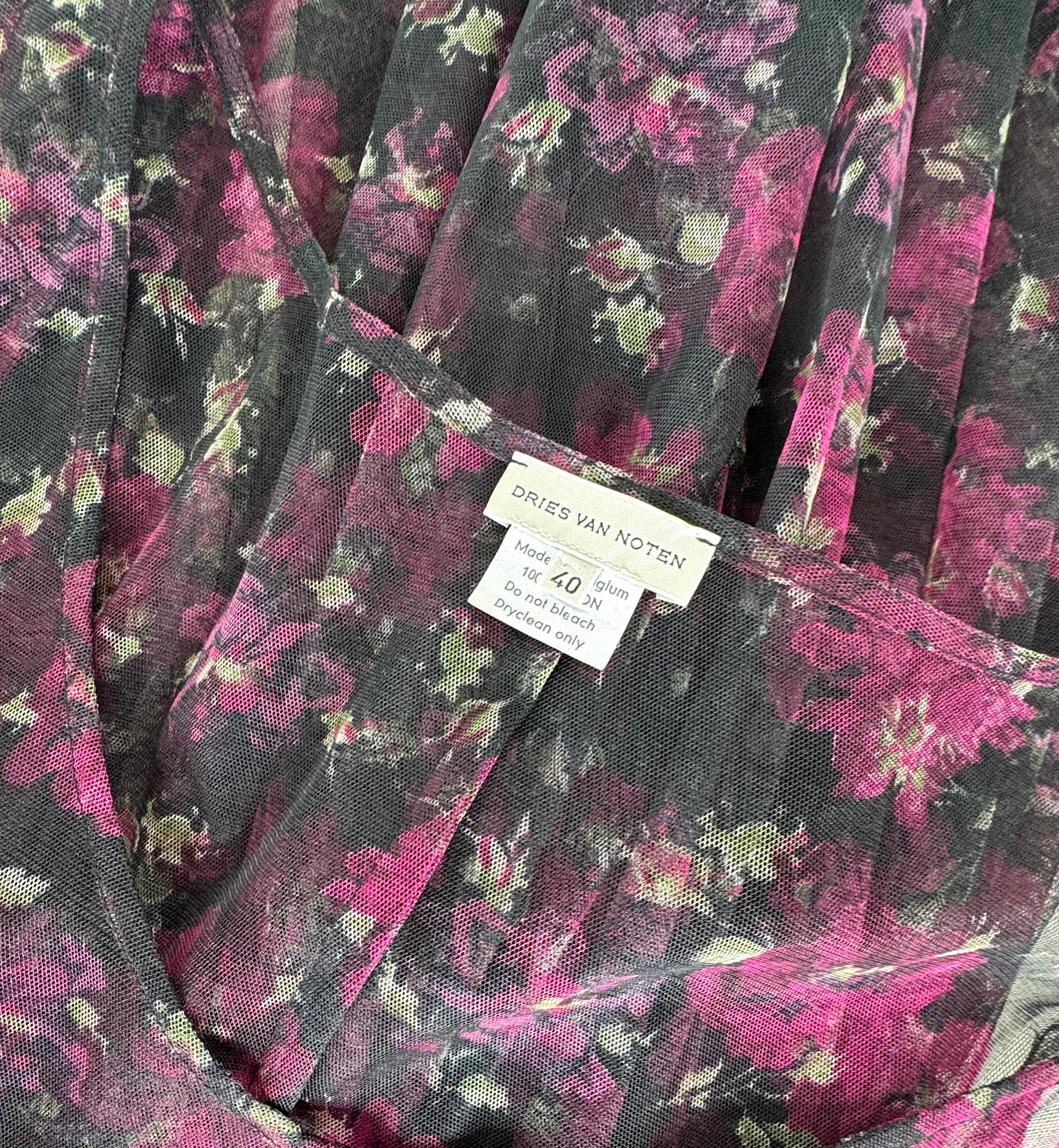 Dries van Noten Vintage 90s Two Piece Dress Set Mesh Overlay & Bias Cut Slip 11