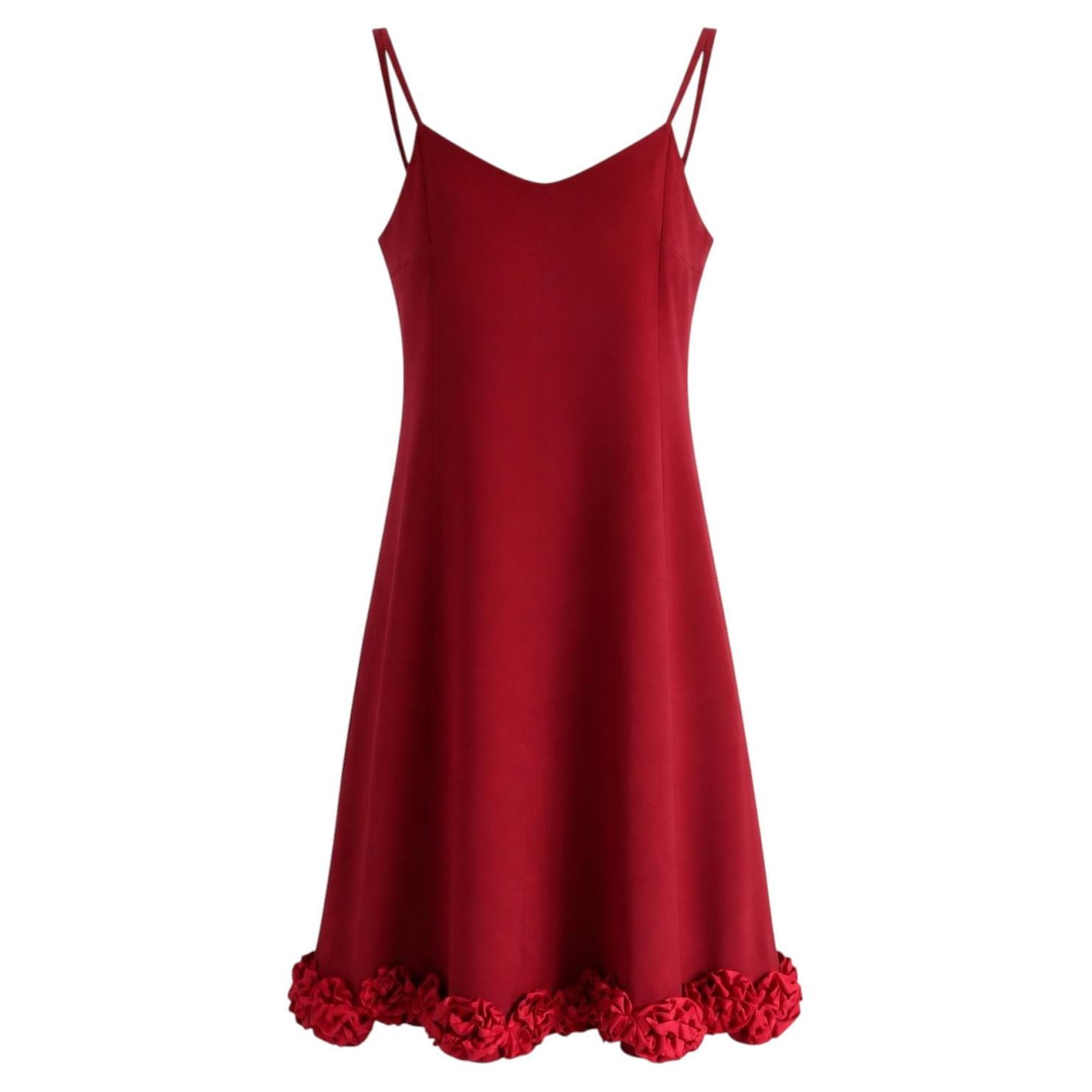 Dries Van Noten - Vestito vintage autunno 1999 con rosette rosse
