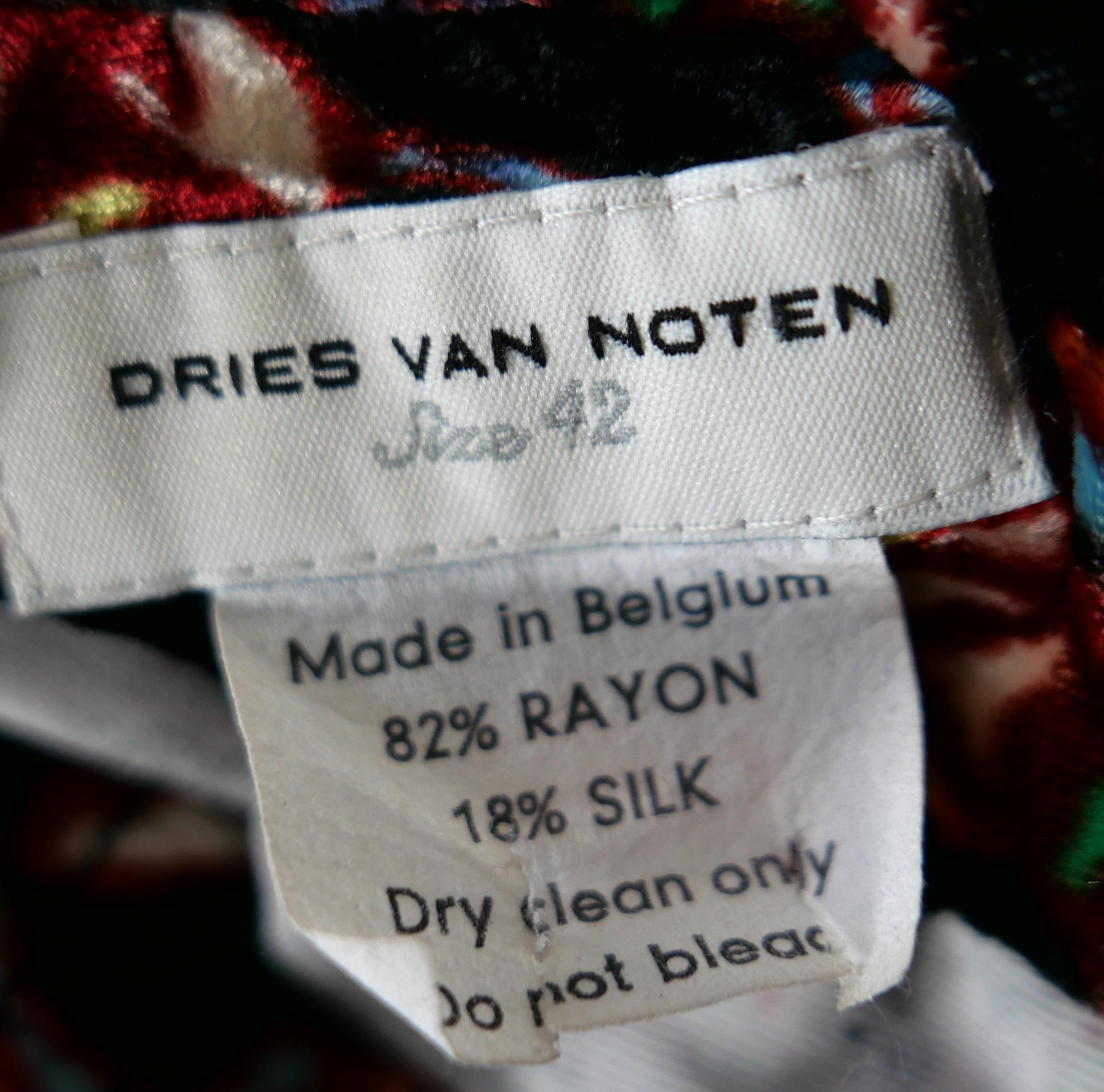 Dries Van Noten - Vestito in velluto con scollo a goccia dell'autunno 2001 in vendita 1