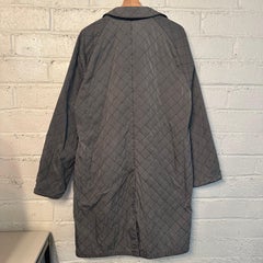 Dries Van Noten Vintage Grey Quilted Overcoat size EU 50 Layered Winter Button