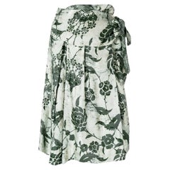 Dries Van Noten Vintage grey silk 90s wrap-around skirt
