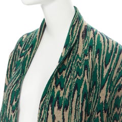 DRIES VAN NOTEN viscose merino wool green gold knit  cardigan robe XS