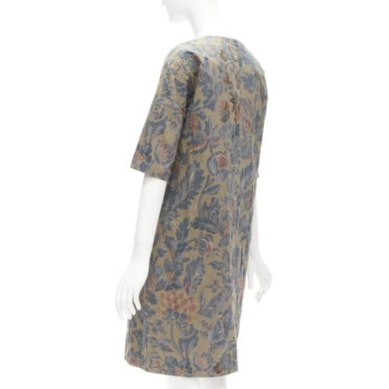 DRIES VAN NOTEN washed vintage floral diamond quilted dress IT36 XS 1