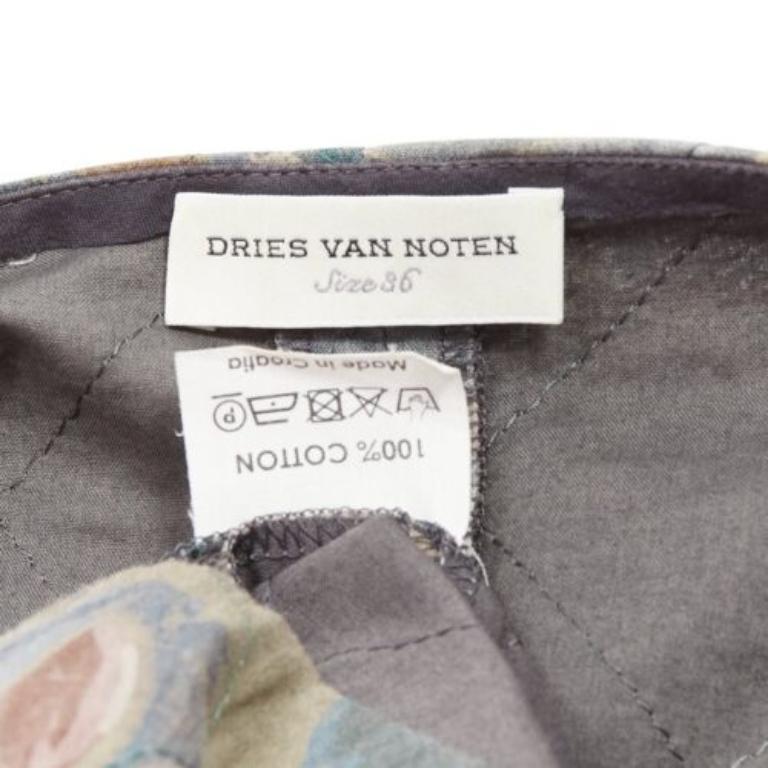 DRIES VAN NOTEN washed vintage floral diamond quilted dress IT36 XS 3