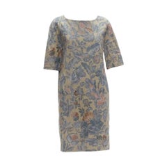 DRIES VAN NOTEN washed vintage floral diamond quilted dress IT36 XS
