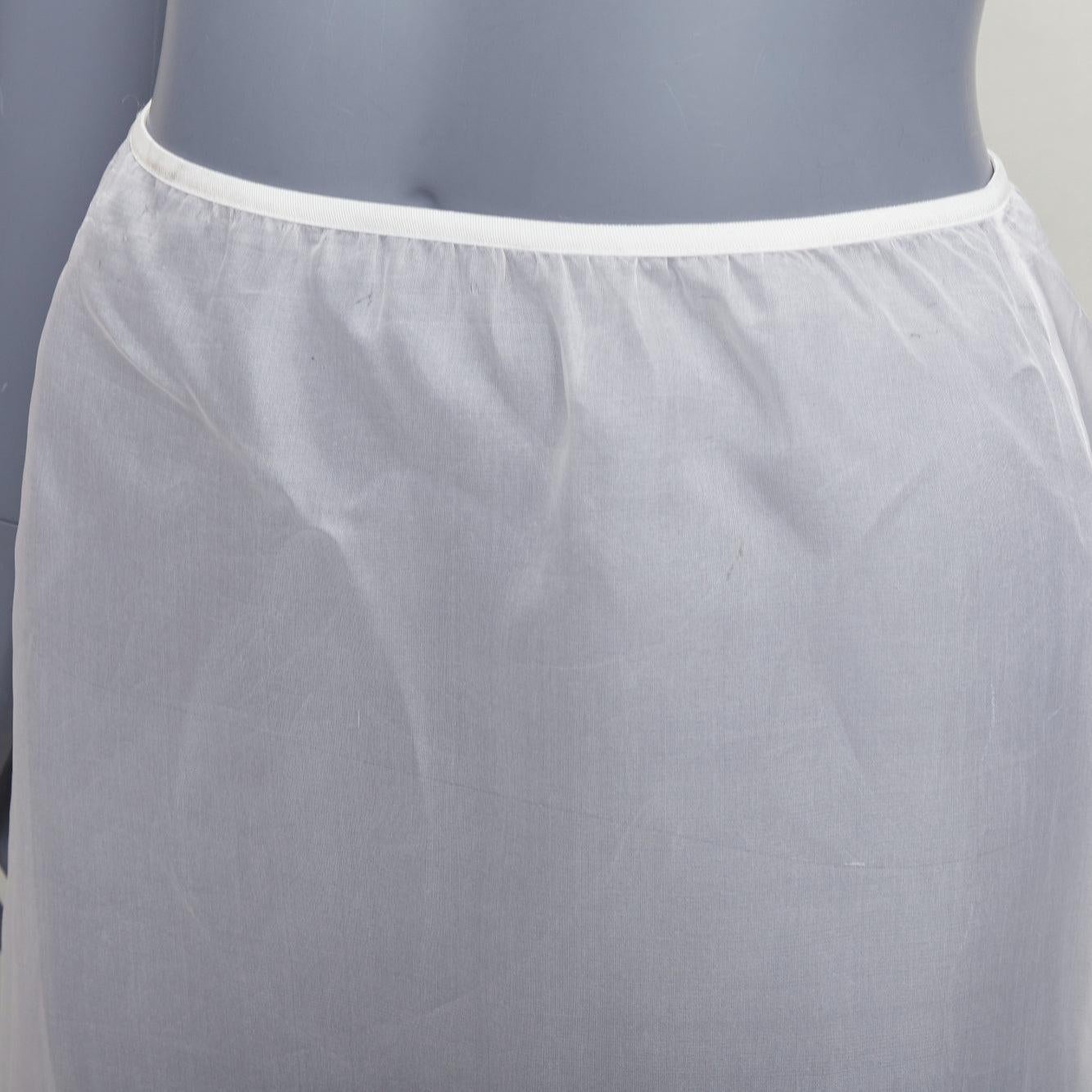 DRIES VAN NOTEN gonna al ginocchio a vita alta in 100% seta bianca FR34 XS in vendita 1