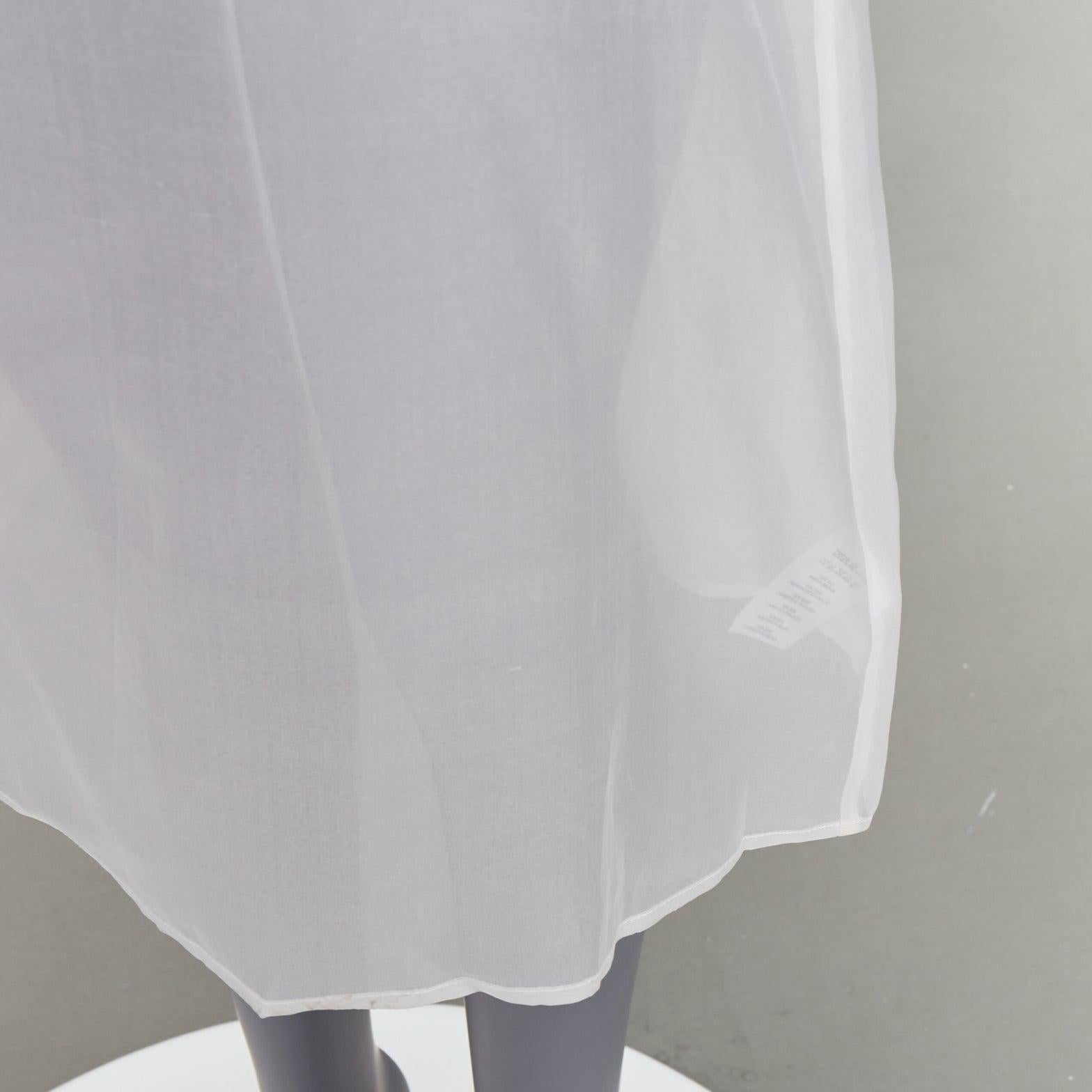 DRIES VAN NOTEN gonna al ginocchio a vita alta in 100% seta bianca FR34 XS in vendita 2