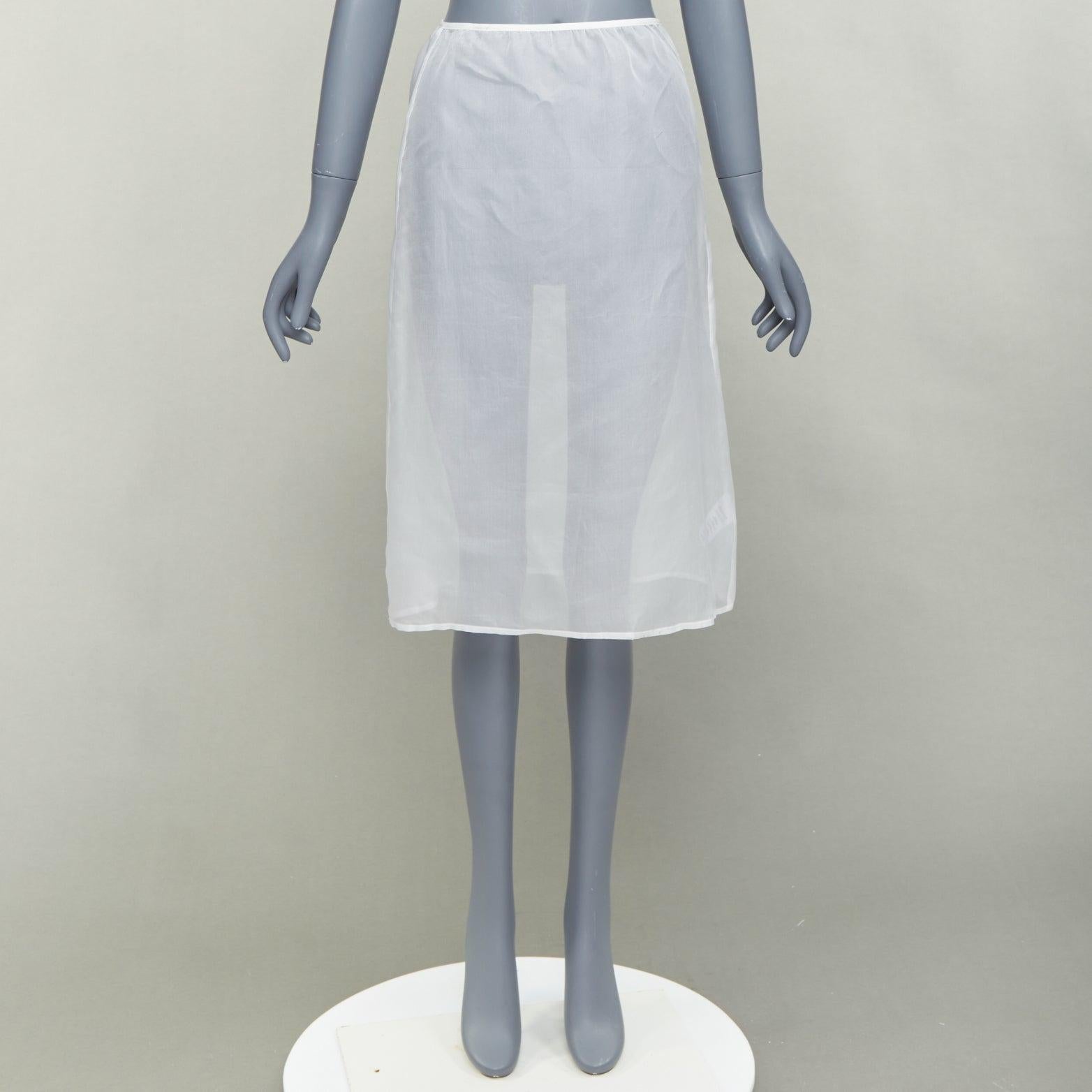 DRIES VAN NOTEN gonna al ginocchio a vita alta in 100% seta bianca FR34 XS in vendita 4