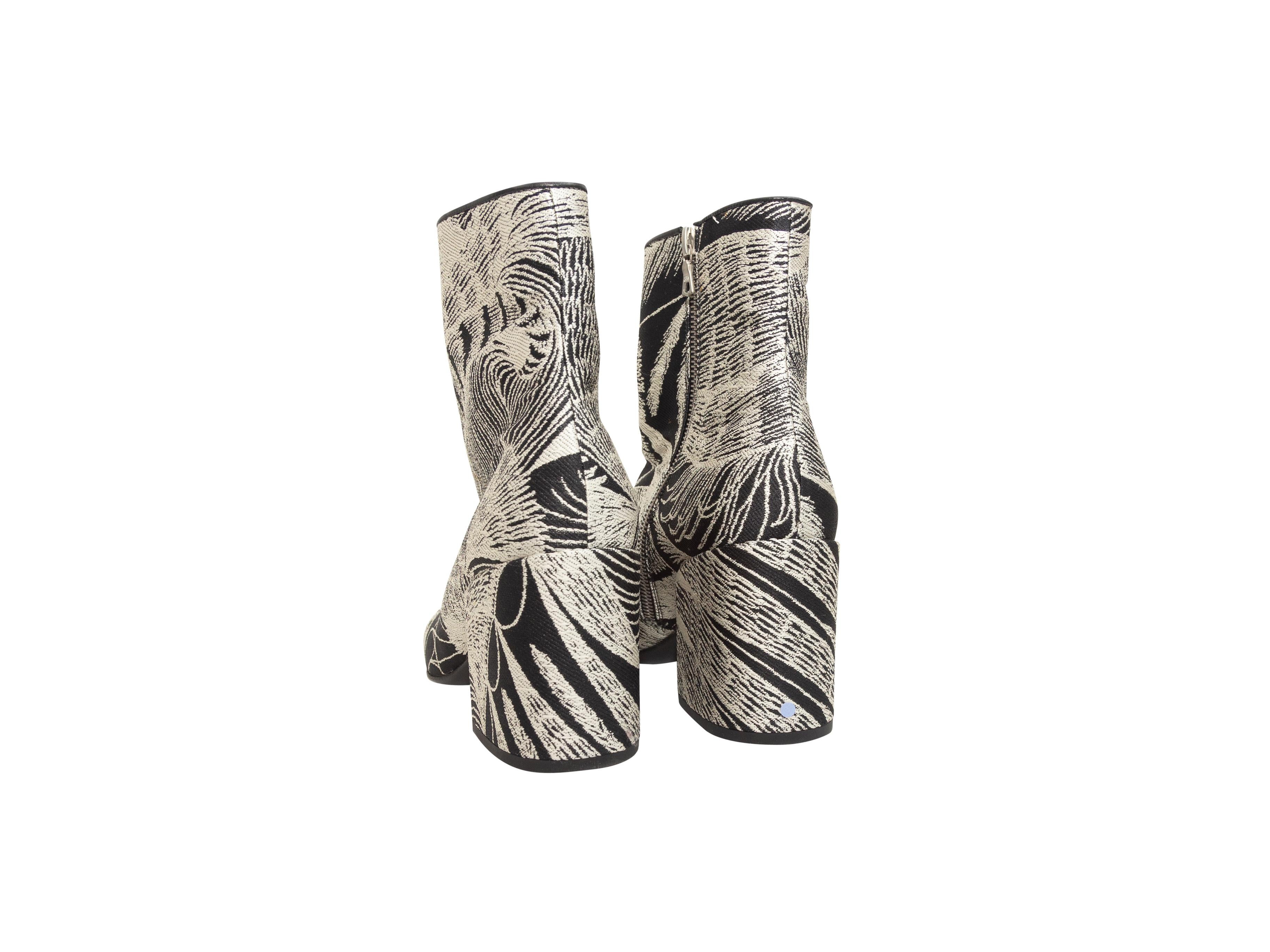 Gray Dries Van Noten White & Black Jacquard Ankle Boots