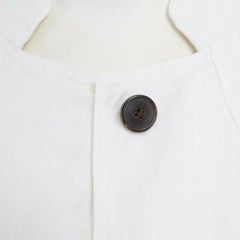 DRIES VAN NOTEN white cotton linen flared hem cropped sleeve oversized jacket XS
