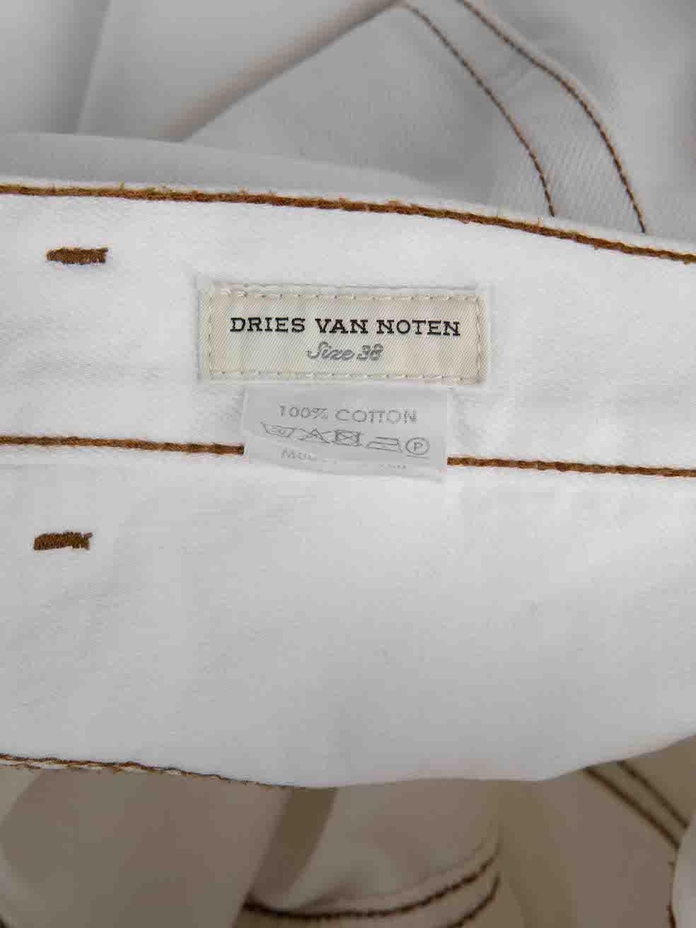 Dries Van Noten White Denim Contrast Stitch Skirt Size M For Sale 1