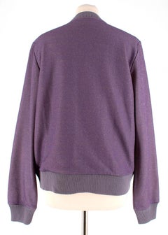 Dries Van Noten Women's Purple Knit Sparkle Bomber Jacket M