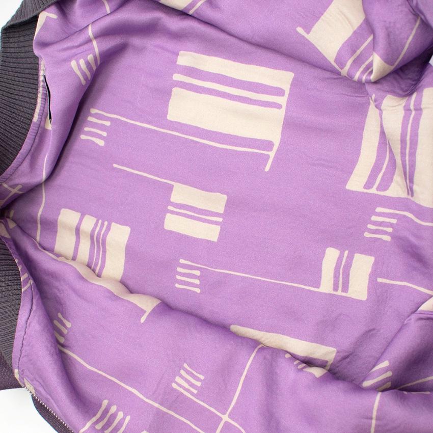 Gray Dries Van Noten Women's Purple Knit Sparkle Bomber Jacket M