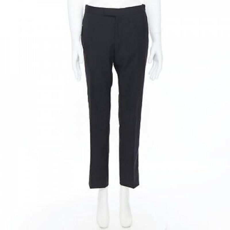 DRIES VAN NOTEN wool cotton blend black verticle striped cropped trousers IT46 S For Sale 5