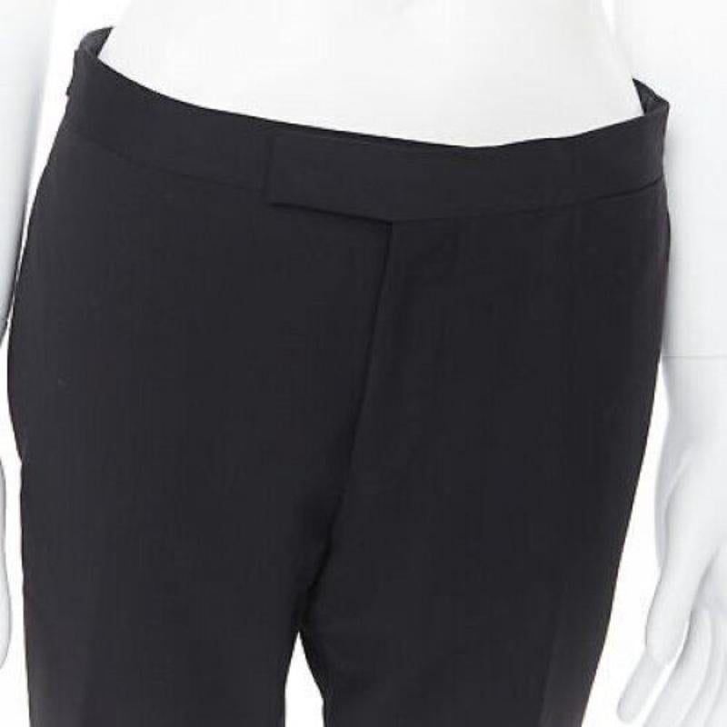 DRIES VAN NOTEN wool cotton blend black verticle striped cropped trousers IT46 S For Sale 2