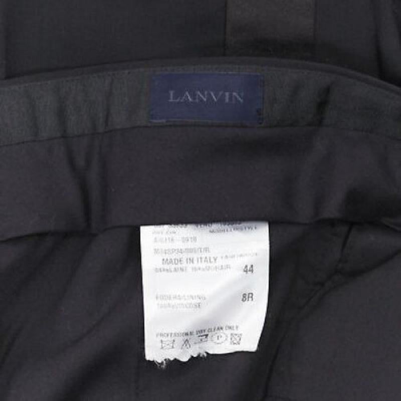 DRIES VAN NOTEN wool cotton blend black verticle striped cropped trousers IT46 S For Sale 4