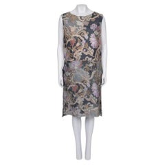 Dries Van Noten Wool & Silk Floral Print Midi Dress EU44