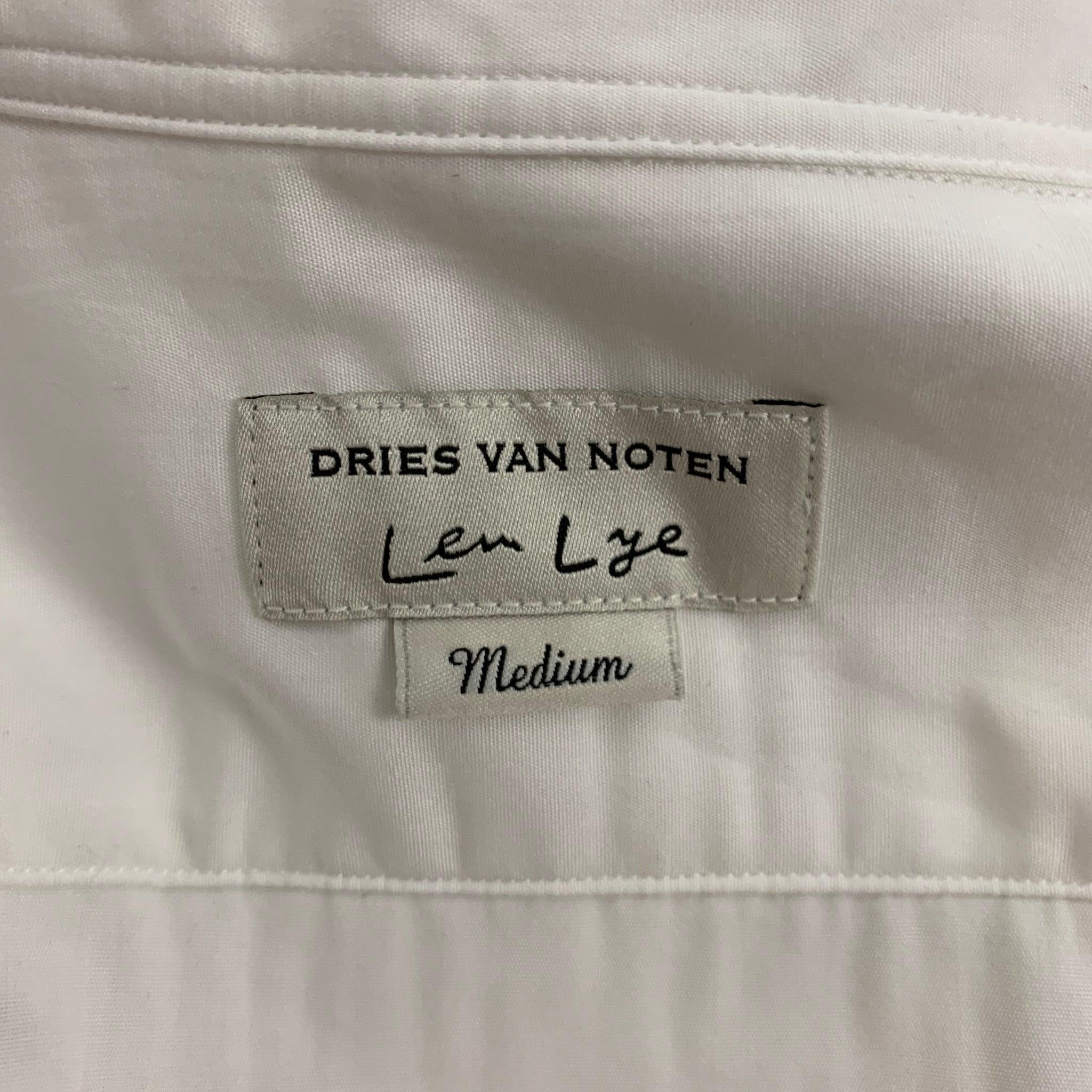 DRIES VAN NOTEN x LEN LYE Size M White Cotton Shirt Jacket Shirt For Sale 2