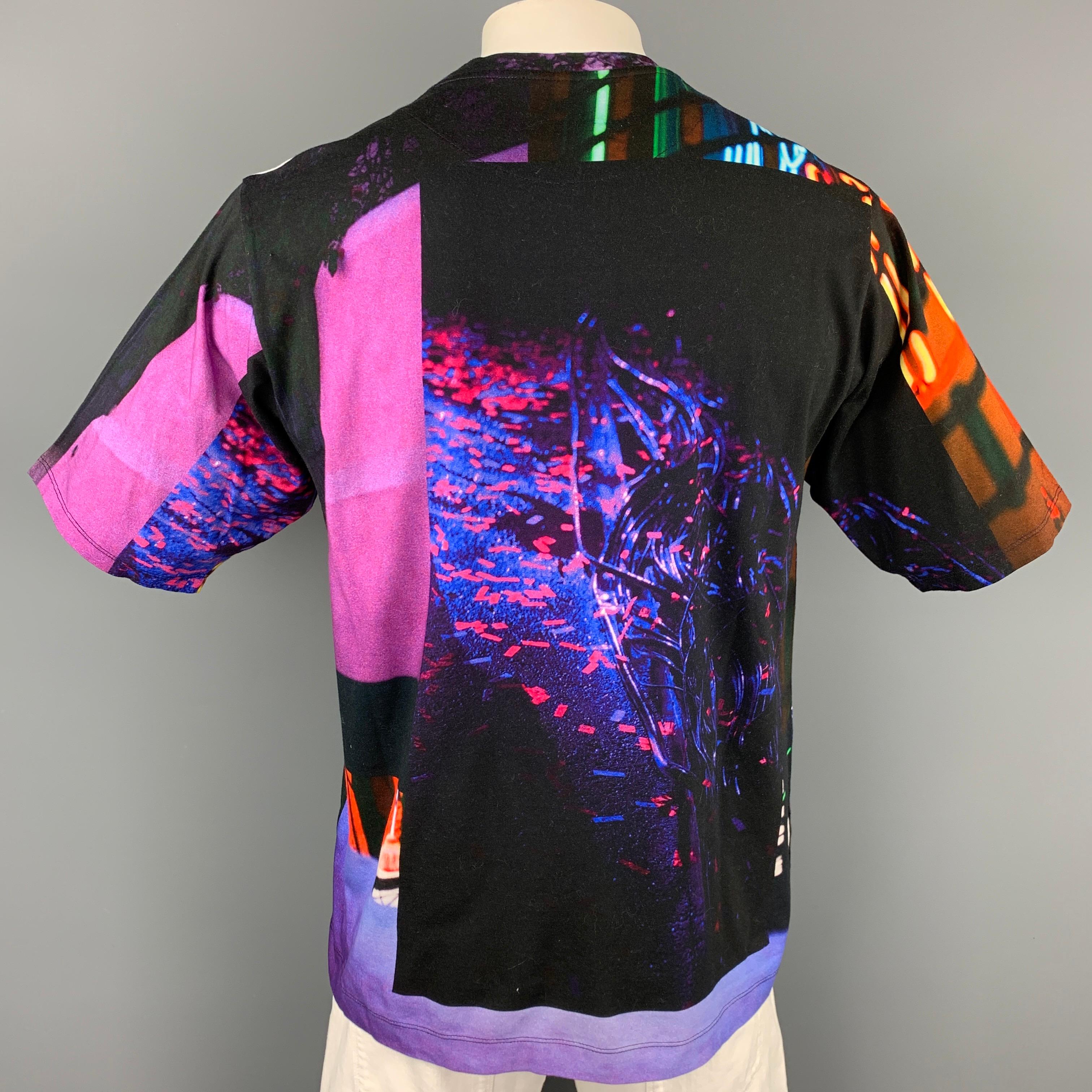 DRIES VAN NOTEN x MIKA NINAGAWA S/S 20 Talla M Camiseta de algodón con gráfico multicolor Negro