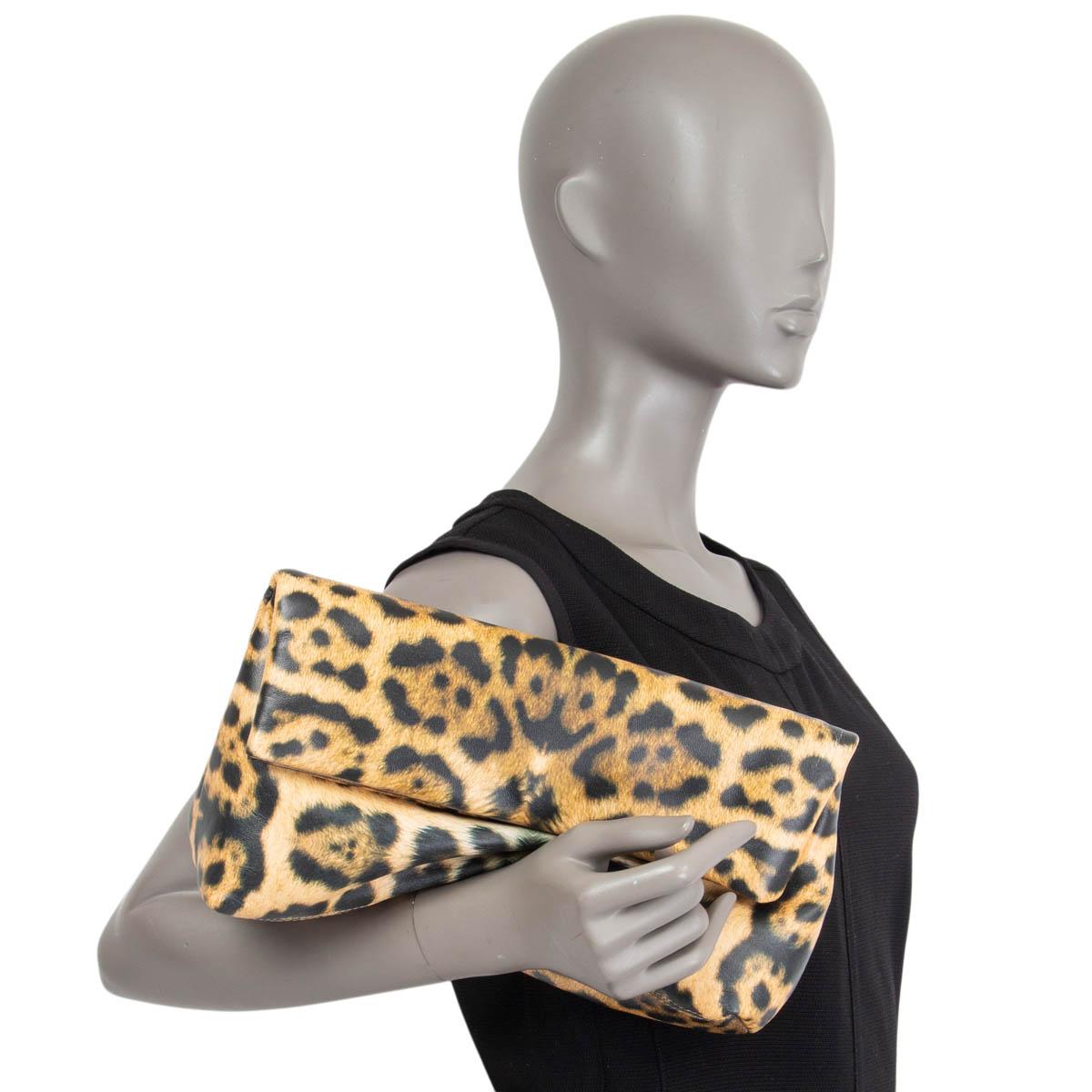 DRIES VAN NOTEN x OPENING CEREMONY beige LEOPARD FOLD-OVER Clutch Bag For Sale 1