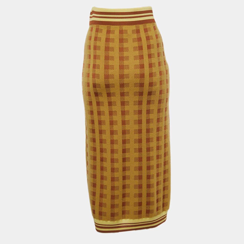 Experience the charm of designer clothing with this gorgeous skirt. Made from quality fabrics, the skirt has a simple allure and a great fit. Pair it up with a tailored blouse or a simple top and high heels.