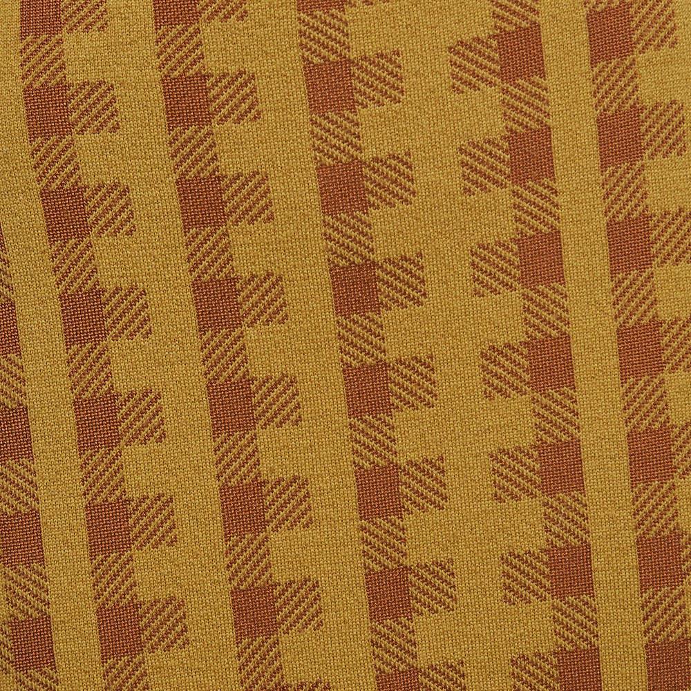 Dries van Noten Yellow/Brown Checked Knit Midi Skirt M In Fair Condition For Sale In Dubai, Al Qouz 2