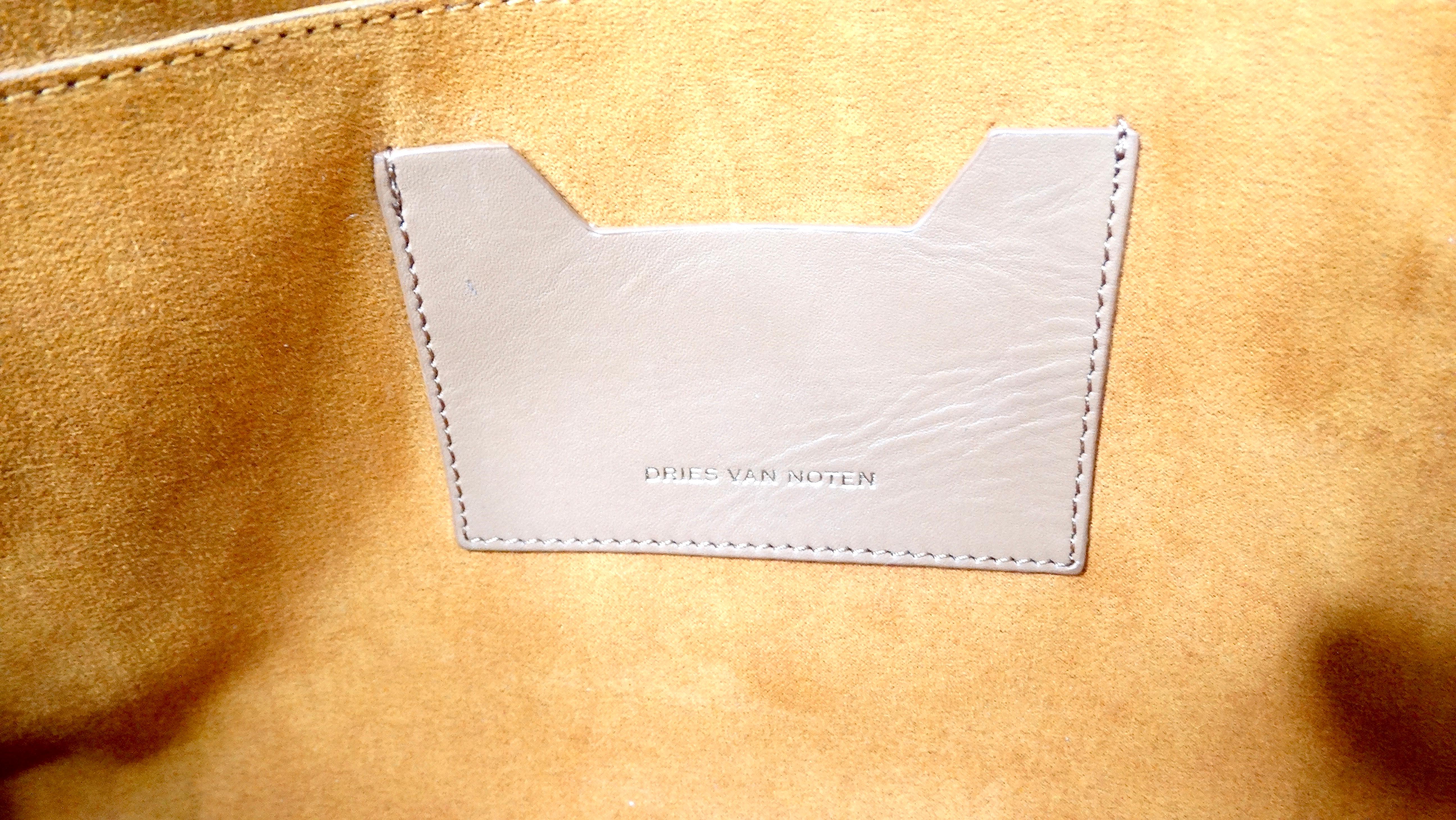Dries Van Noten Yellow Glossed Faux Croc Large Clutch Bag 6