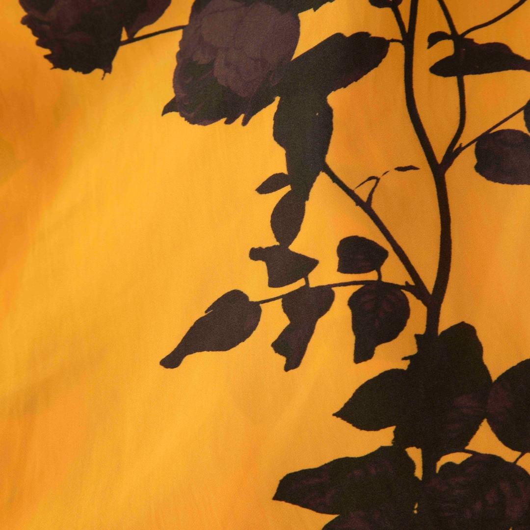 Women's Dries Van Noten Yellow Long Sleeve Floral Shirt Size S