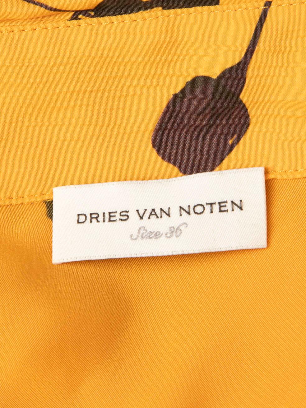 Dries Van Noten Yellow Long Sleeve Floral Shirt Size S 1