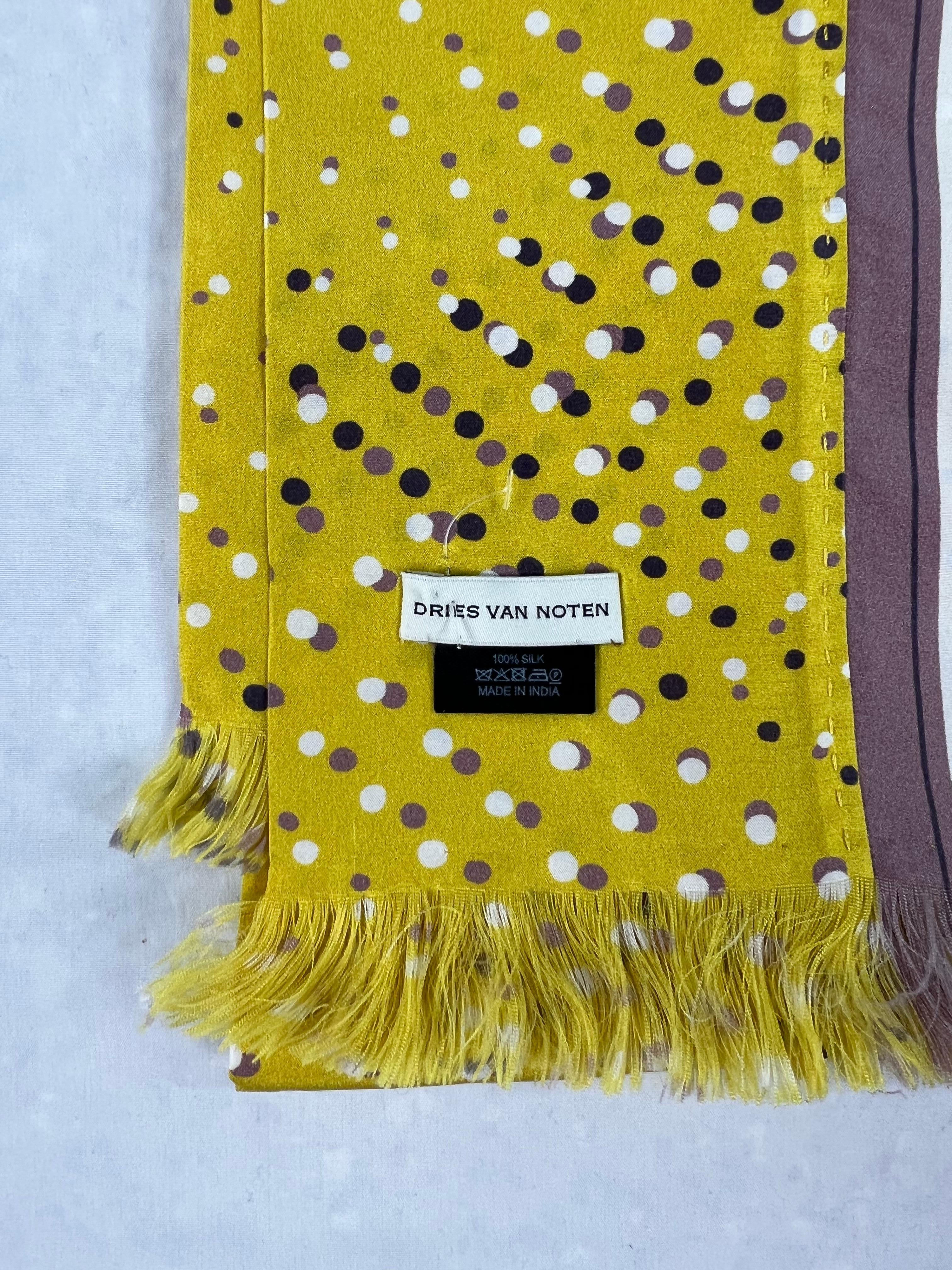 Women's or Men's Dries Van Noten Yellow Silk Scarf For Sale