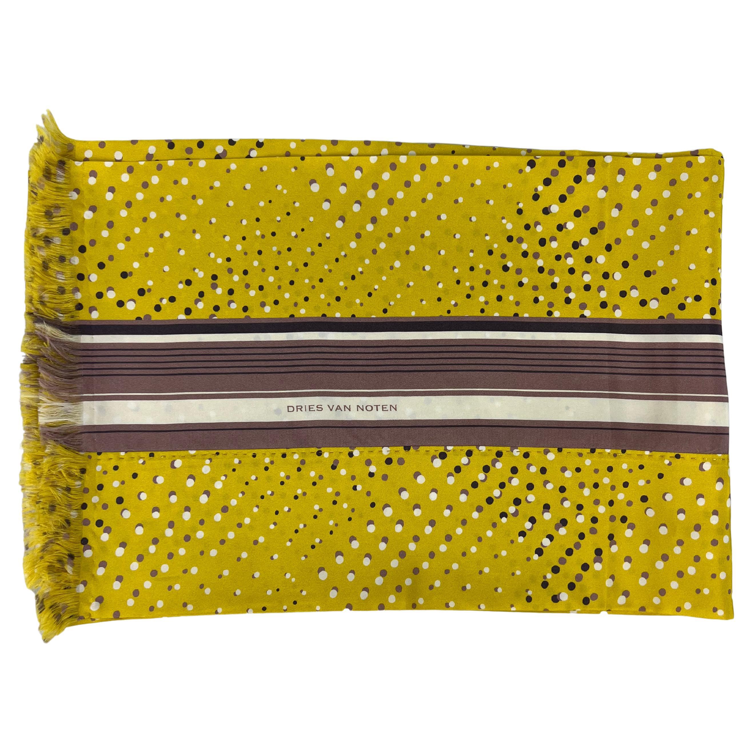 Dries Van Noten Yellow Silk Scarf For Sale