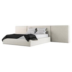 Drift Bed - Modern Design in Soft White Boucle