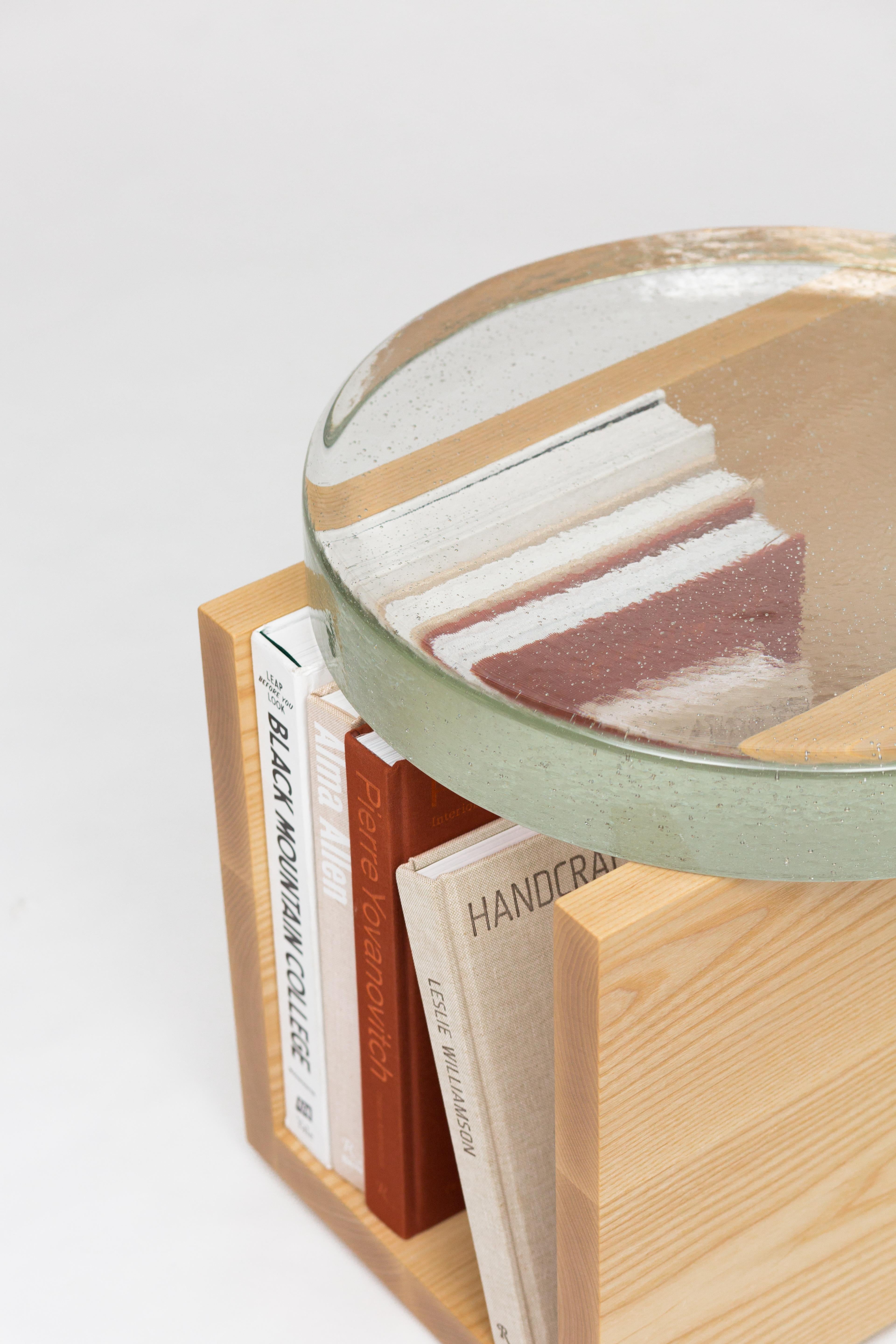 cast glass side table