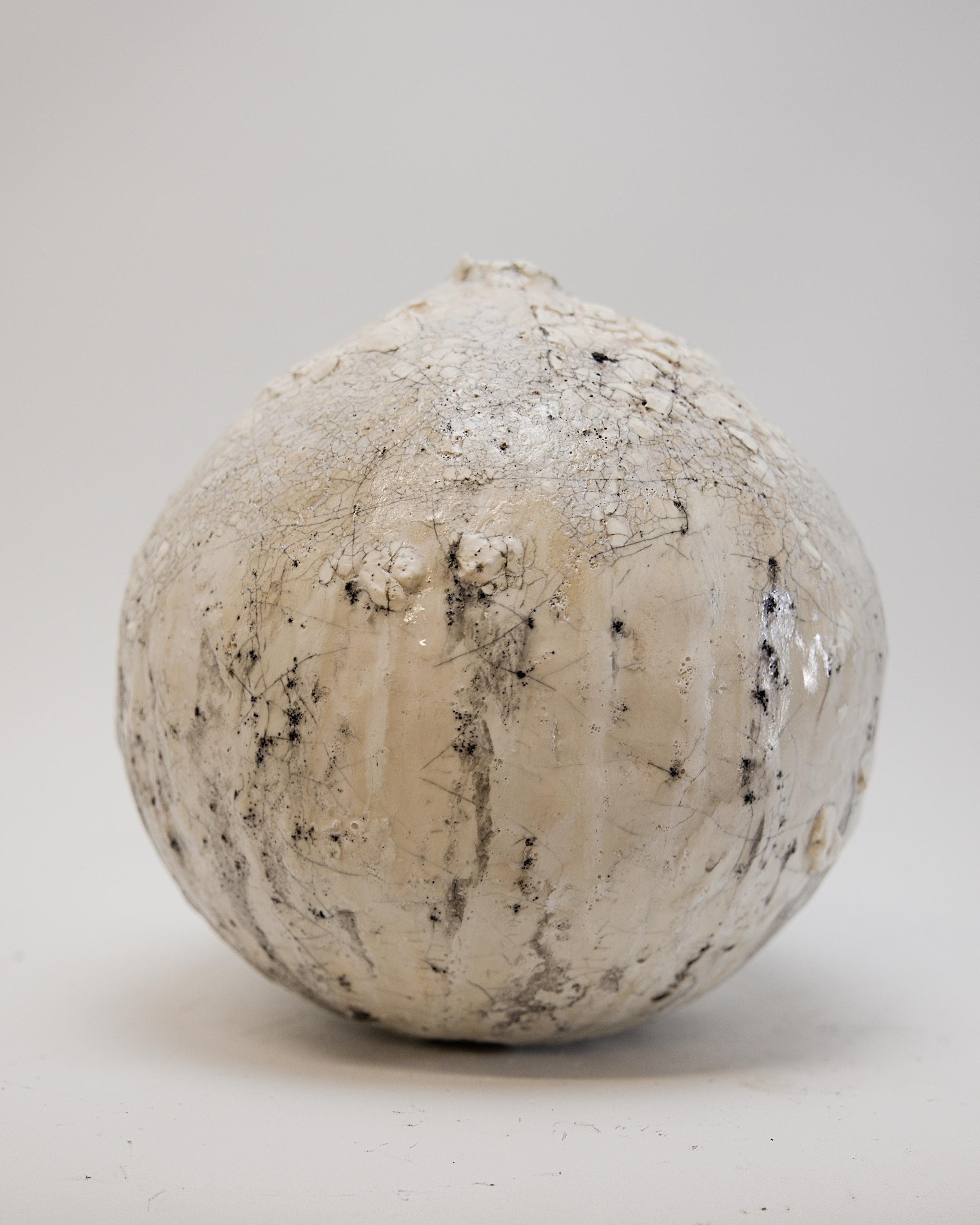 Glazed Drift Cream Moon Vase Handmade III