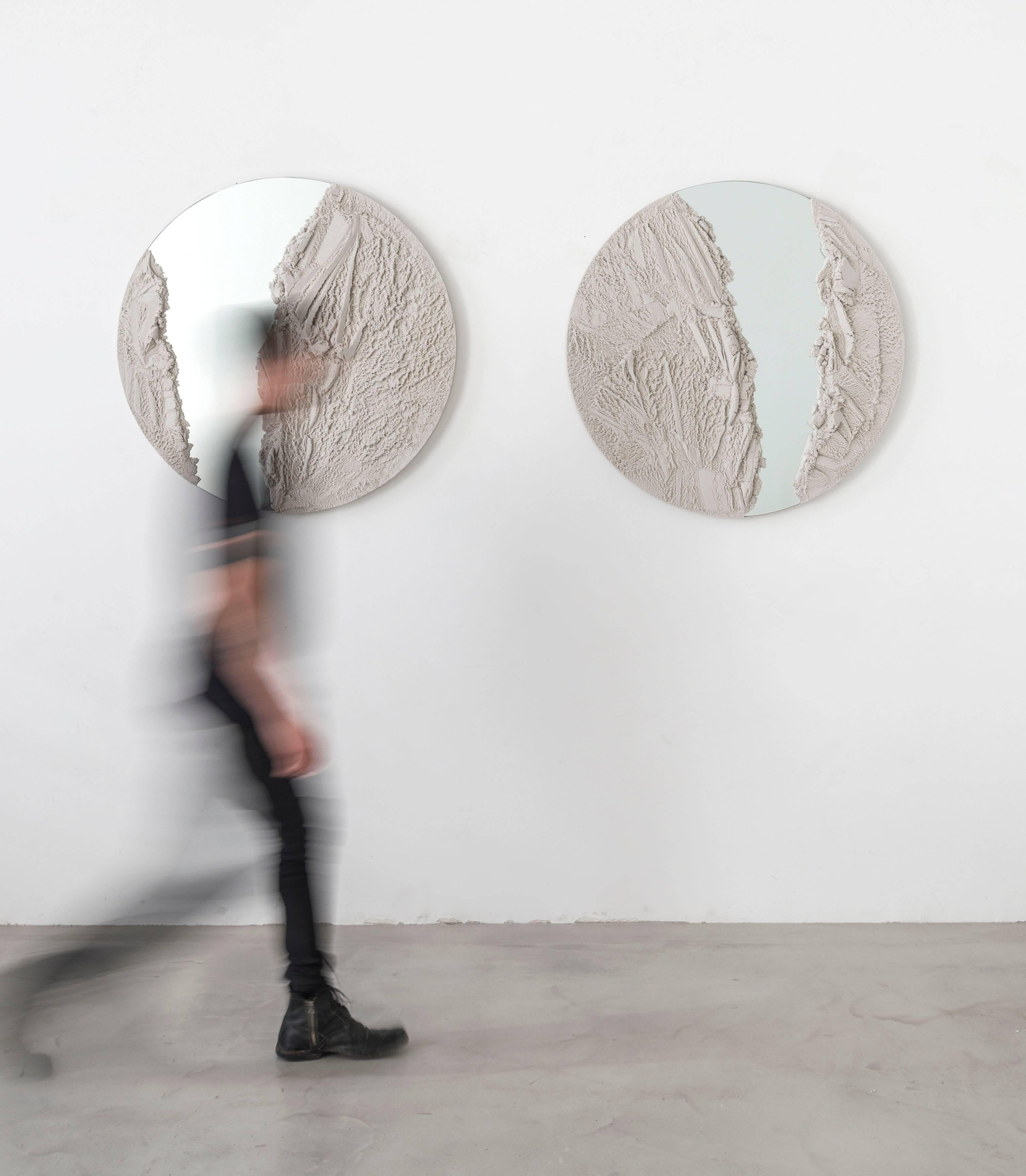 Contemporary Drift Mirror, Sand and Mirror by Fernando Mastrangelo