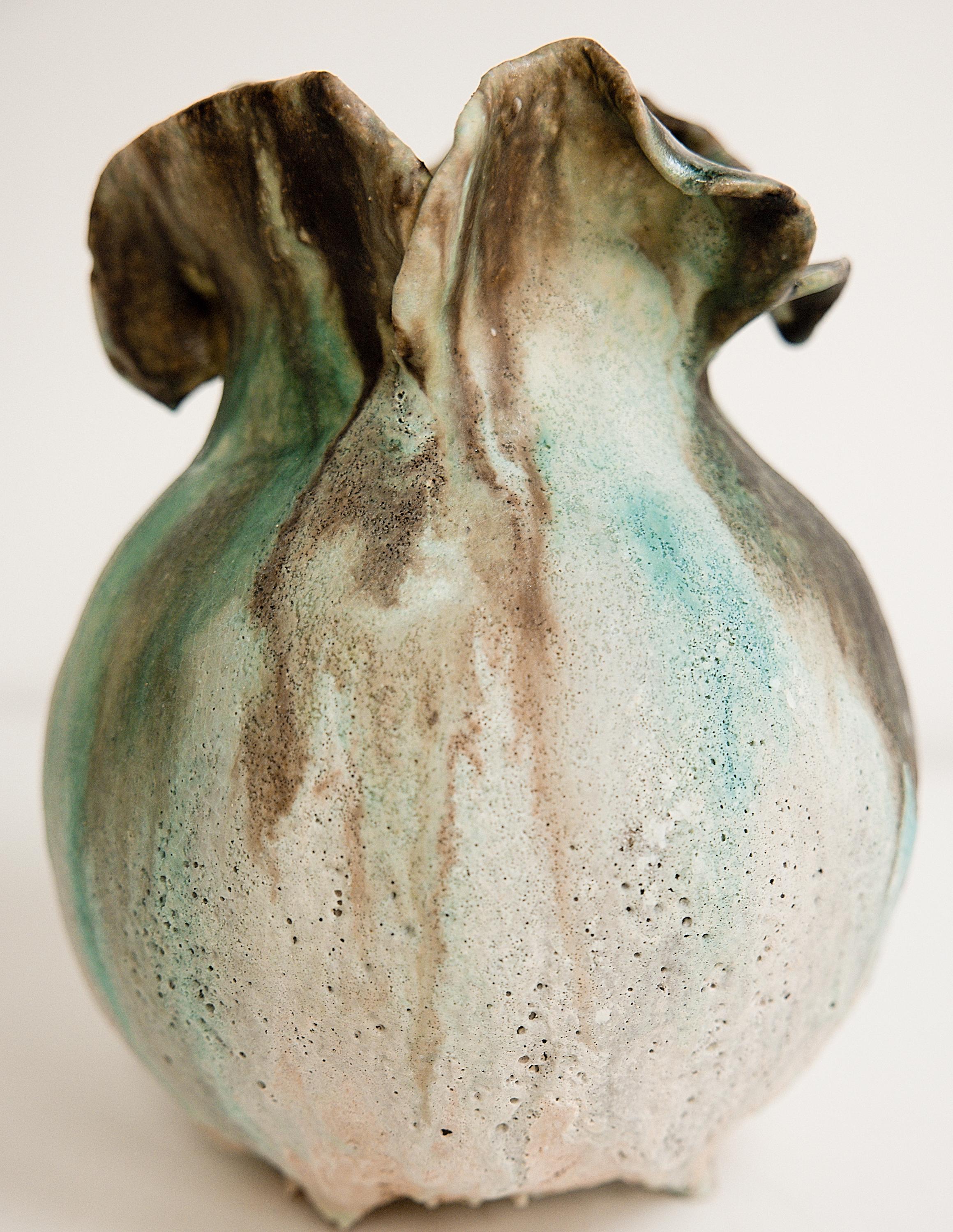 Hand-Crafted Drift sculpture Moon Vase Handmade Matte Glaze