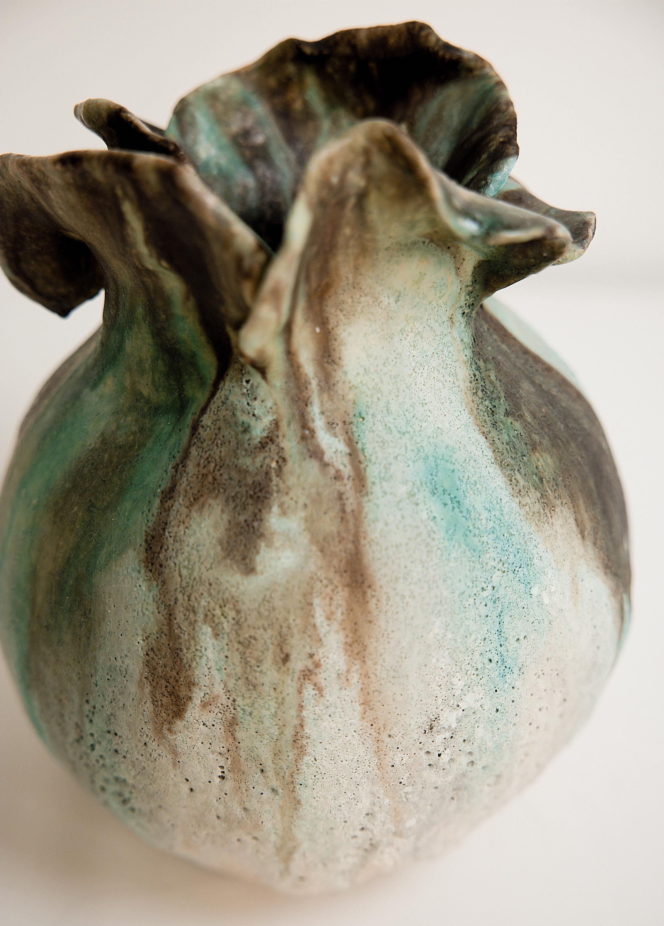 Contemporary Drift sculpture Moon Vase Handmade Matte Glaze