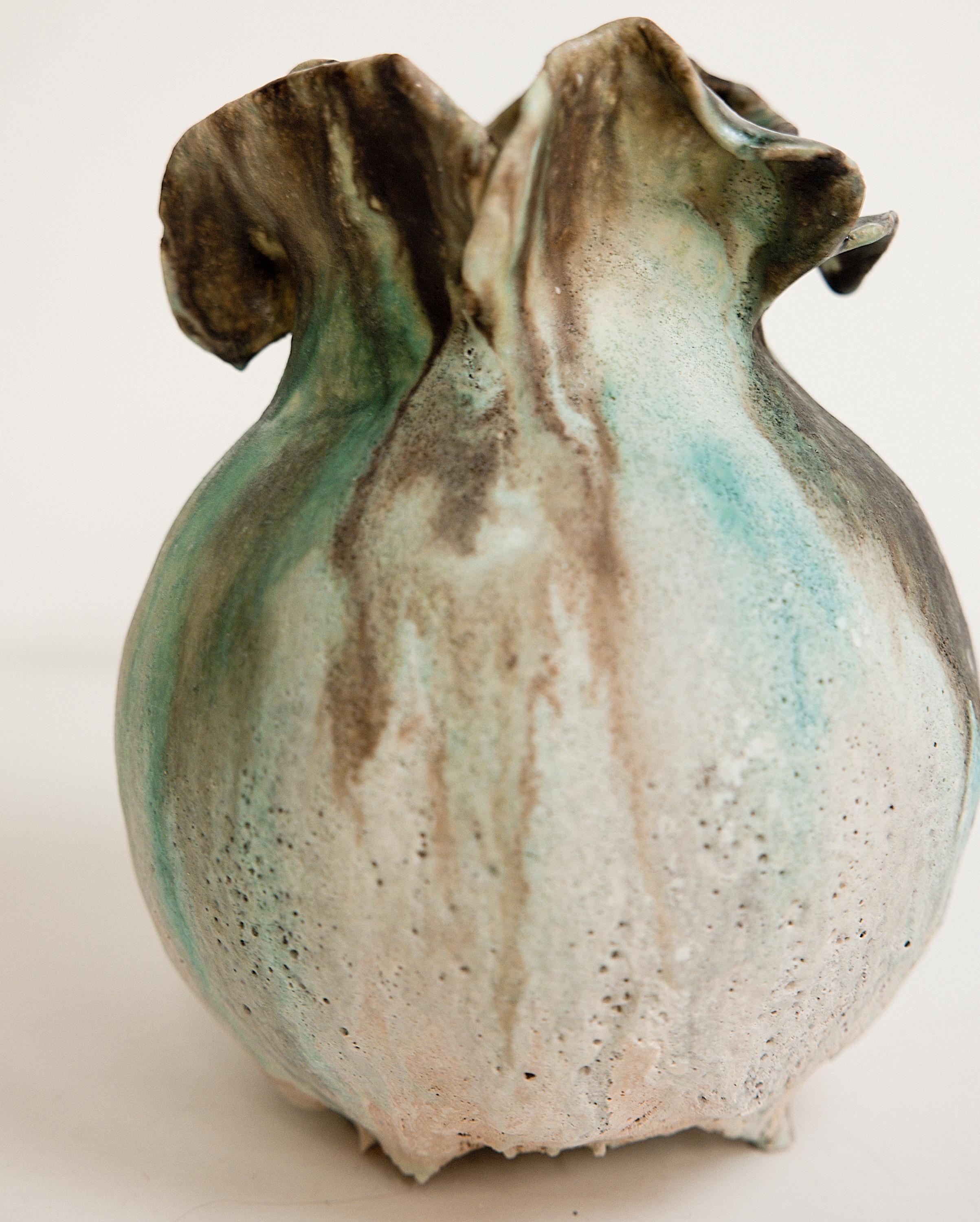 Stoneware Drift sculpture Moon Vase Handmade Matte Glaze