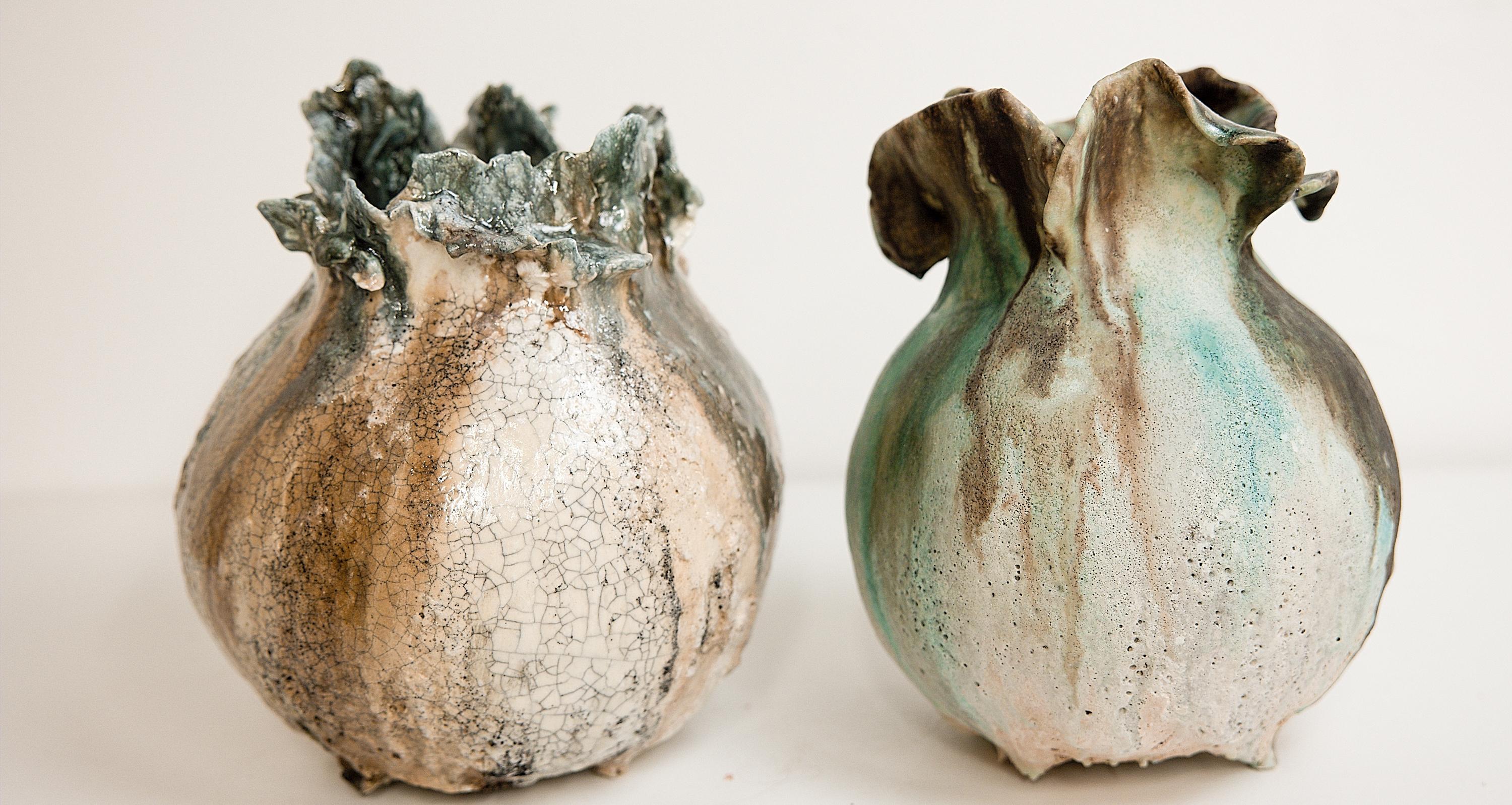 Drift sculpture Moon Vase Handmade Matte Glaze 1