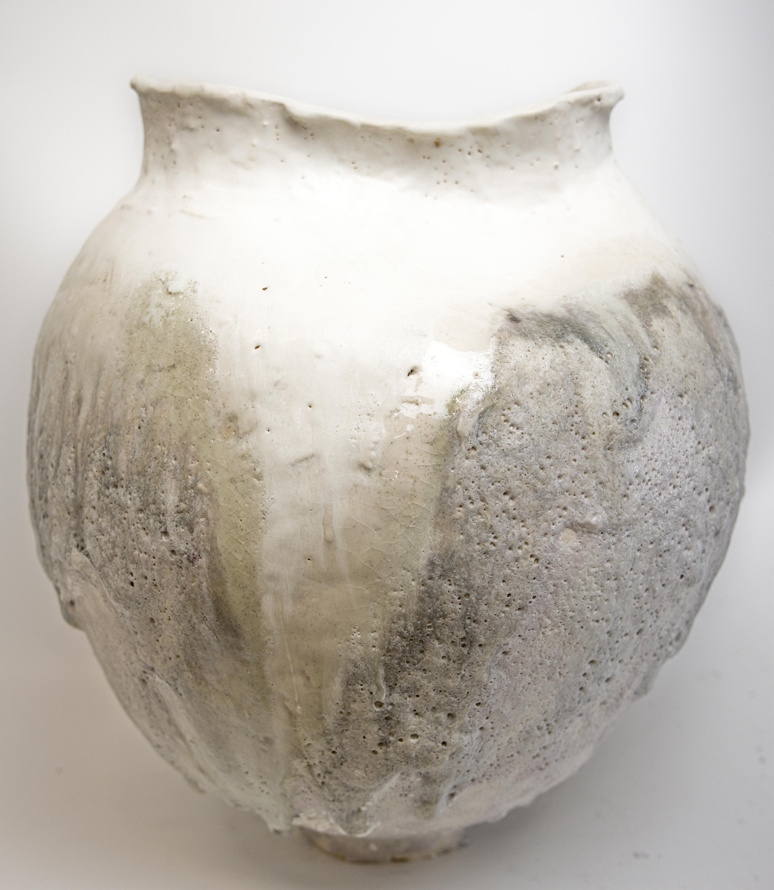 Ceramic Drift White Moon Vase Handmade 2025