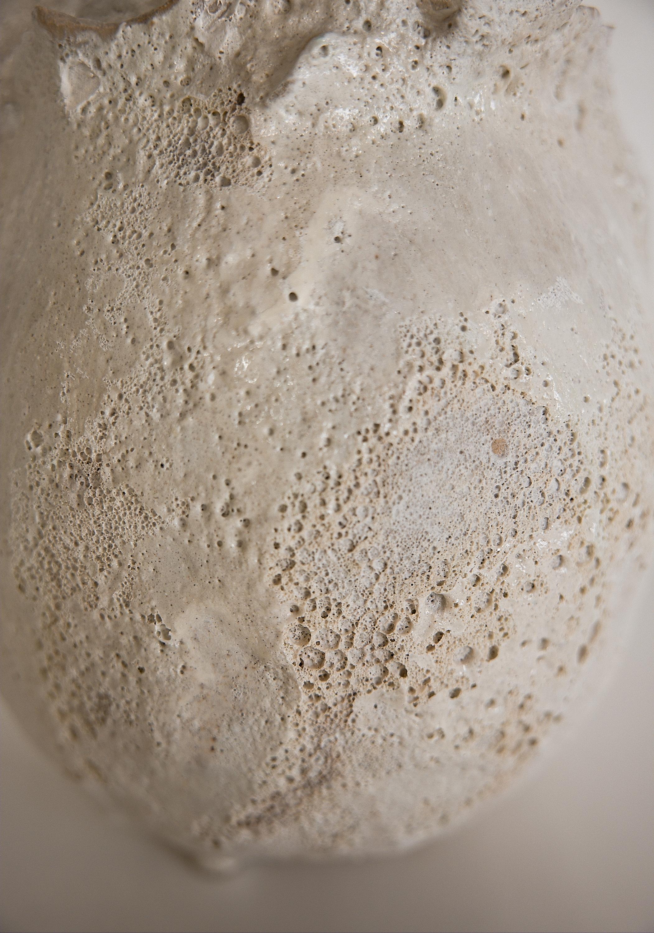 American Drift  White sculpture Moon Vase Handmade