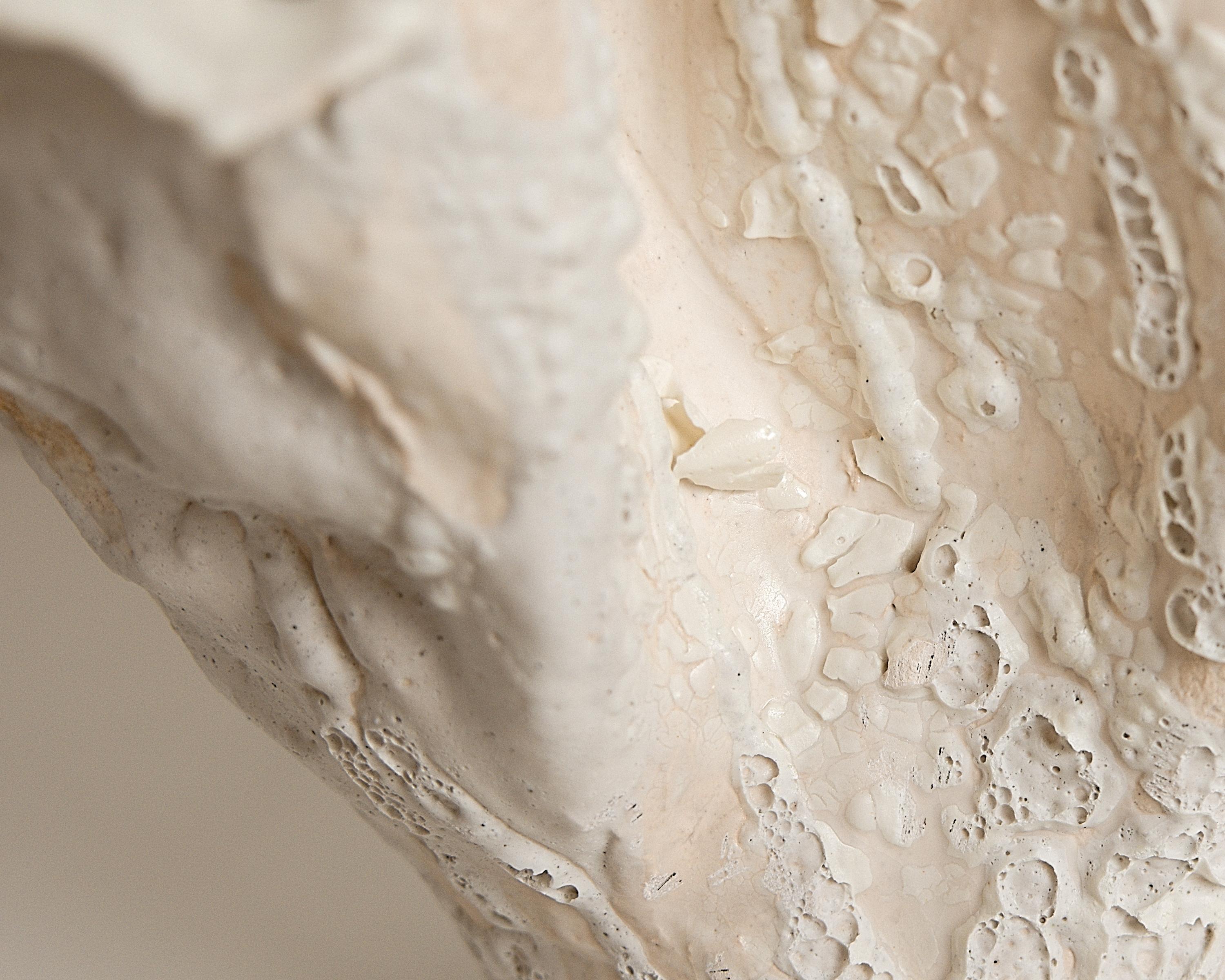 Drift  White sculpture Open Tall Vase Handmade 3