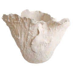 Dérive  Sculpture blanche ouverte grand vase Fait main