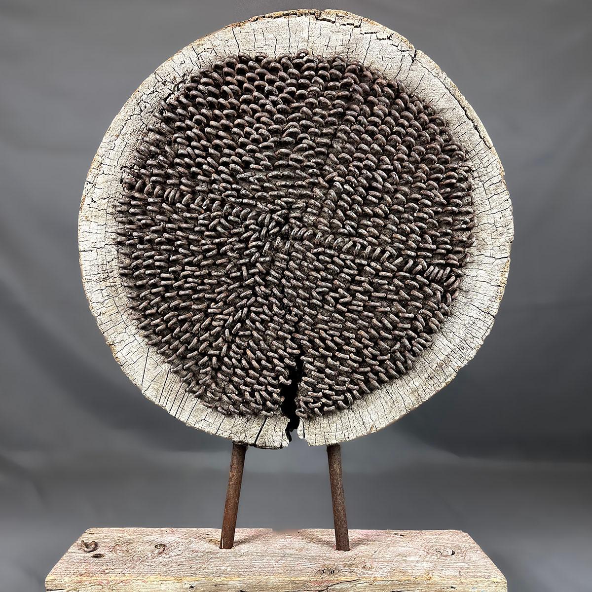 Primitive Driftwood And Iron Wabi Sabi Style Sculpture For Sale